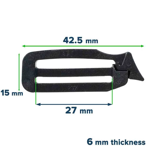 Black Open Ended Locking Tri-Glides - 1 Inch 4 Black Open Ended Locking Tri-Glides - 1 Inch - Image 2