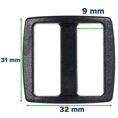 Black Wide Mouth Tri-Glides - 1 Inch 4 Black Wide Mouth Tri-Glides - 1 Inch - Image 2