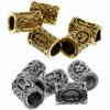 Viking Runes Beads - Antique Gold Or Silver