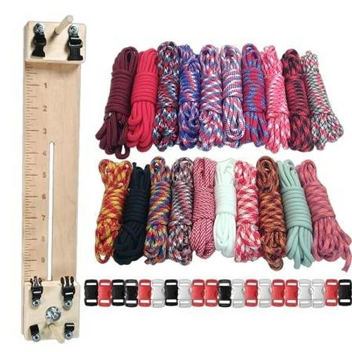 Paracord Combo Crafting Kit With A 10" Pocket Pro Jig - Big Red 3 Paracord Combo Crafting Kit With A 10" Pocket Pro Jig - Big Red